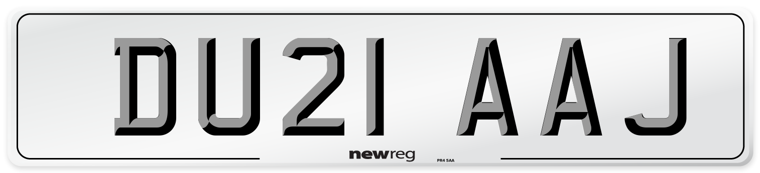 DU21 AAJ Number Plate from New Reg